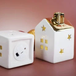 Weihnachtshaus mit LED 2er Set