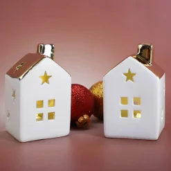 Weihnachtshaus mit LED 2er Set