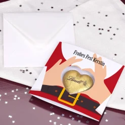 Weihnachtskarte mit leckerer Lindt Schokolade