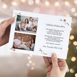 Weihnachtskarte personalisiert mit Fotos & Wunschtext | Weihnachtsmann auf Waage Motiv