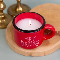 Weihnachtskerze in Dolomitetasse mit Motivauswahl