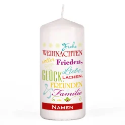 Weihnachtskerze mit Wünschen zum Fest