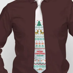 Weihnachts-Krawatte - Crazy Christmas - mit Ihrem Text, 3 Motive zur Auswahl