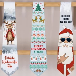 Weihnachts-Krawatte - Crazy Christmas - mit Ihrem Text, 3 Motive zur Auswahl