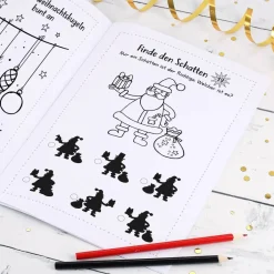 Weihnachts-Malbuch mit Name - 24 Seiten Malen, Basteln, Rätseln DIN A4