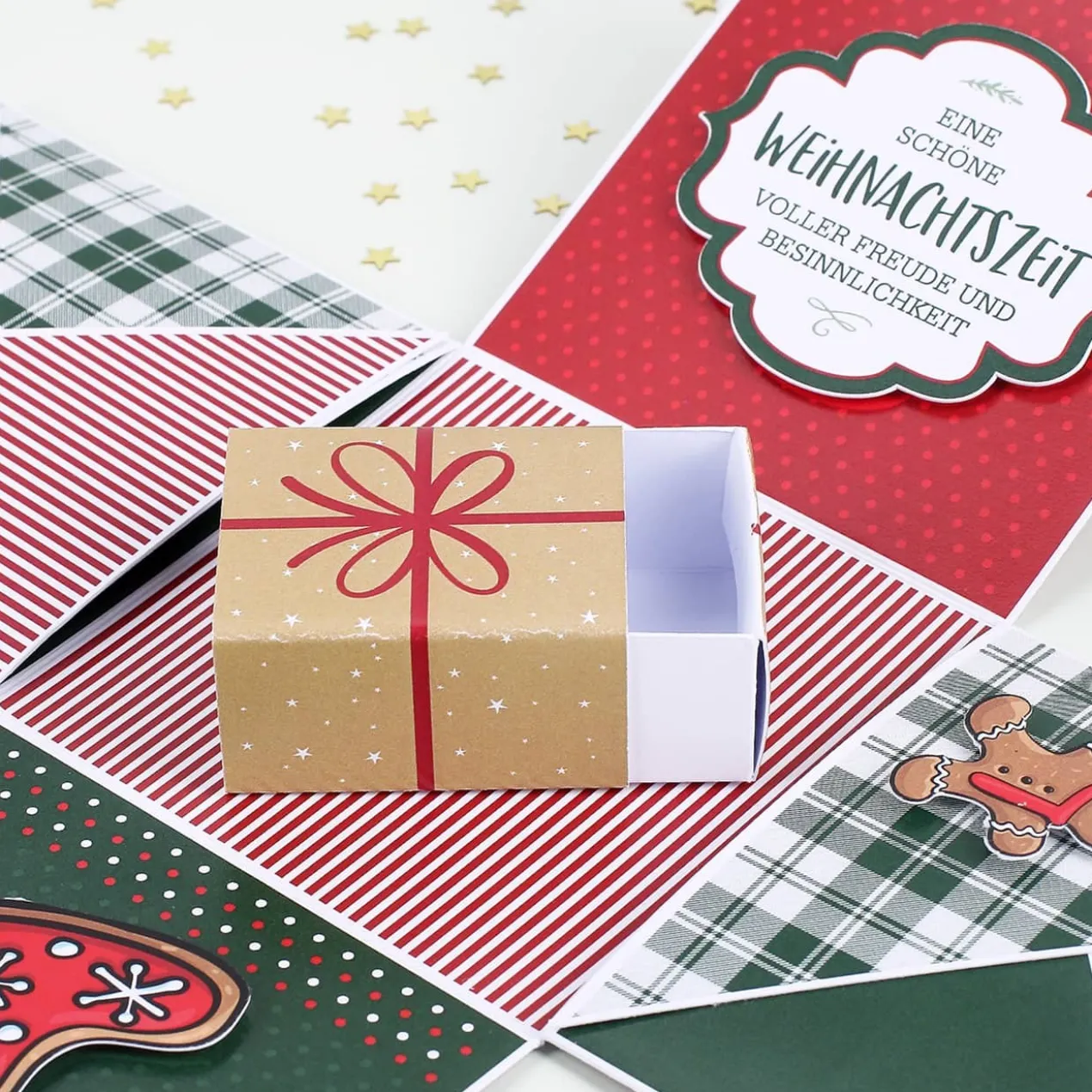 Weihnachtsmann - Überraschungsbox für Geldgeschenke, Gutscheine und Glückwünsche