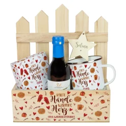 Weihnachtsmarkt-to-Go personalisiert mit Name & Wunschtext im Geschenkkorb | Geschenkset zu Weihnachten