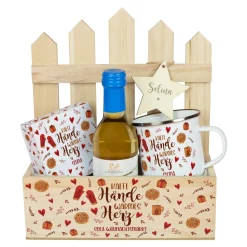 Weihnachtsmarkt-to-Go personalisiert mit Name & Wunschtext im Geschenkkorb | Geschenkset zu Weihnachten