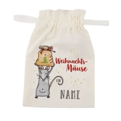 Weihnachtsmäuse - Säckchen für Geldgeschenke mit Name
