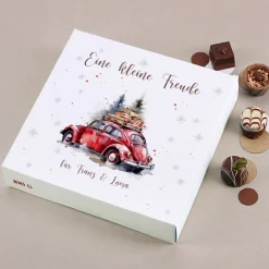 Weihnachts-Pralinés von Lindt mit Ihrem Text & Santa's Fuhrpark