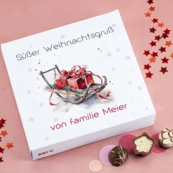 Weihnachts-Pralinés von Lindt mit Ihrem Text & Santa's Fuhrpark