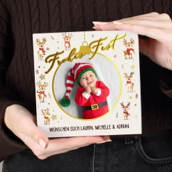 Weihnachts-Pralinés von Lindt mit Goldprägung, Ihrem Foto & Text - 5 Varianten