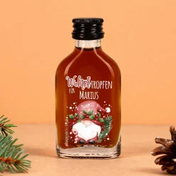 Weihnachtsschnaps 'Wichteltropfen' personalisiert mit Name | Frucht oder Kräuter | Wichtelgeschenk