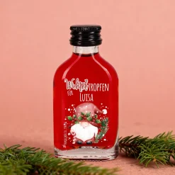 Weihnachtsschnaps 'Wichteltropfen' personalisiert mit Name | Frucht oder Kräuter | Wichtelgeschenk