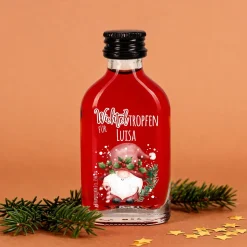 Weihnachtsschnaps 'Wichteltropfen' personalisiert mit Name | Frucht oder Kräuter | Wichtelgeschenk