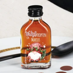 Weihnachtsschnaps 'Wichteltropfen' personalisiert mit Name | Frucht oder Kräuter | Wichtelgeschenk