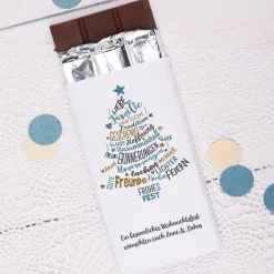 Weihnachtsschokolade mit Ihrem Wunschtext