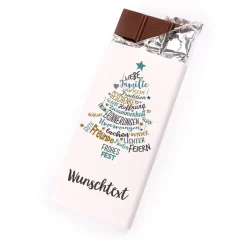 Weihnachtsschokolade mit Ihrem Wunschtext