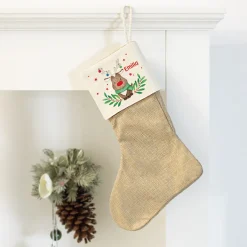 Weihnachtssocke mit Rentiermotiv und Namensaufdruck