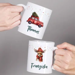 Weihnachts-Tasse in Tassentasche - 4 Motive auswählbar