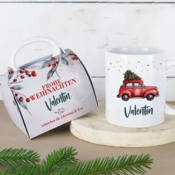 Weihnachts-Tasse in Tassentasche - 4 Motive auswählbar