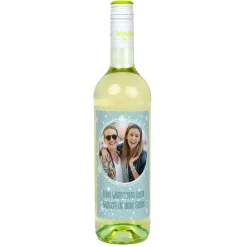 Weinflasche mit persönlichem Etikett und Foto zu Weihnachten | Biorebe Wein