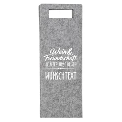 Wein & Freundschaft - Flaschenbeutel mit Ihrem Wunschtext