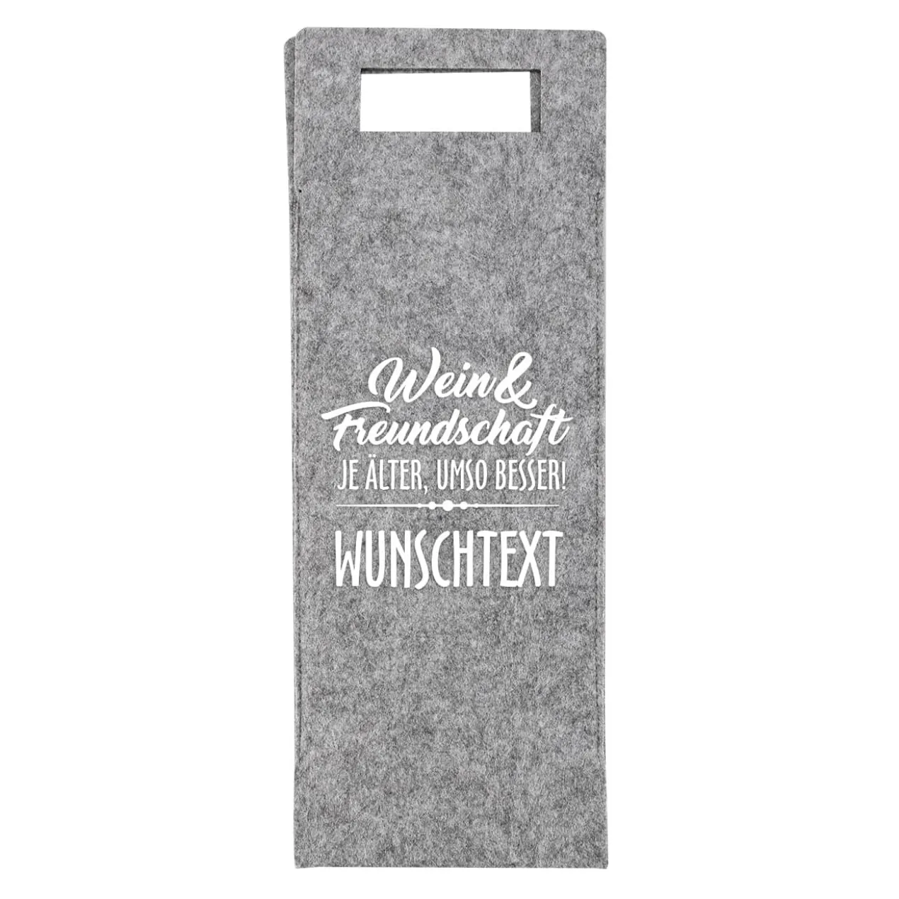 Wein & Freundschaft - Flaschenbeutel mit Ihrem Wunschtext