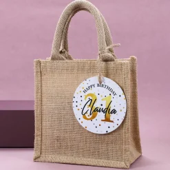 Wein Geschenkset zum Geburtstag mit Weinglas, Wein und Jutetüte