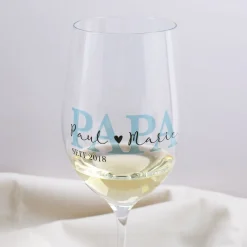 Weinglas - Papa seit - mit Ihrem Wunschaufdruck
