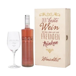Weinset für die Liebsten mit Bree Weinflasche und Weinglas