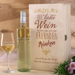 Weinset für die Liebsten mit Bree Weinflasche und Weinglas