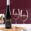 Weinset zur Hochzeit LOVE mit Namen und Datum