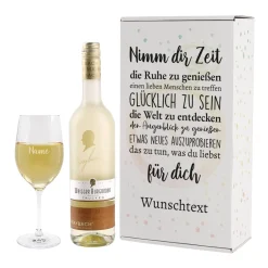 Weinset zur Rente - Nimm dir Zeit - mit Maybachwein und graviertem Glas