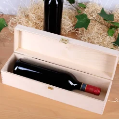 Weinverpackung aus Holz mit Gravur - Vielen Dank -