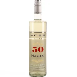 Weißwein Bree mit Namen des Paares zur Goldhochzeit