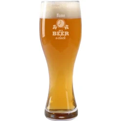 Weizenbierglas Beer o'clock mit Namensgravur in zwei Größen