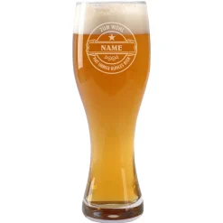 Weizenbierglas von Leonardo mit Wunschnamen - Zum Wohl - 2 Größen wählbar