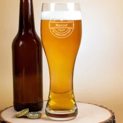 Weizenbierglas von Leonardo mit Wunschnamen - Zum Wohl - 2 Größen wählbar