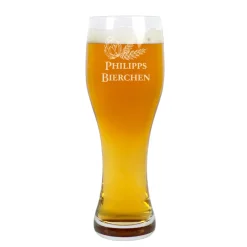Weizenglas Bierchen mit Ihrem Wunschnamen in zwei Größen