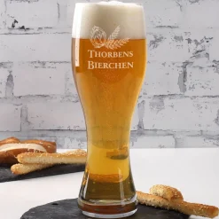 Weizenglas Bierchen mit Ihrem Wunschnamen in zwei Größen