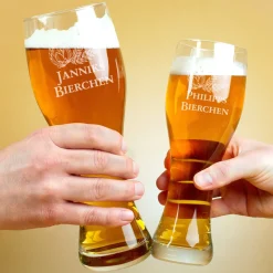 Weizenglas Bierchen mit Ihrem Wunschnamen in zwei Größen