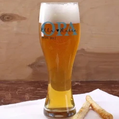 Weizenglas für den besten Opa mit den Namen der Kinder bedruckt