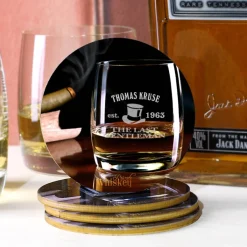 Whiskybox mit 4 Gläsern, Untersetzern und Jack Daniels Whiskey