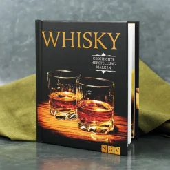 Whiskybox mit 4 Whiskygläsern und Buch über Whiskys