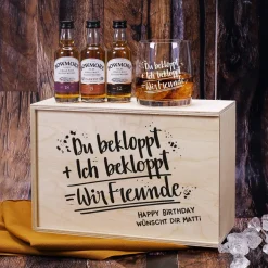 Whisky-Geschenkset für Freunde mit Humor - Whiskyglas mit Bowmore Whisky