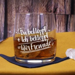 Whisky-Geschenkset für Freunde mit Humor - Whiskyglas mit Bowmore Whisky