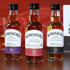 Whisky Geschenkset mit 2 Gläsern und 3 Flaschen Bowmore Whisky