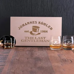 Whiskyglas Set mit Untersetzern in Geschenkbox