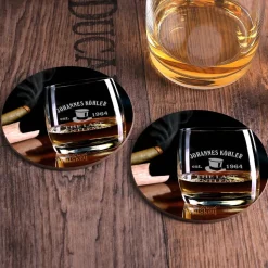 Whiskyglas Set mit Untersetzern in Geschenkbox